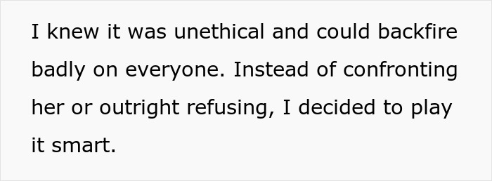 Text excerpt about unethical boss&rsquo;s request to fudge data and potential backfire consequences explained clearly.