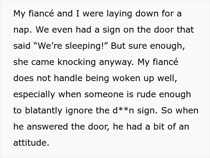 Person refuses to lend money to grifter neighbor and faces accusations of starving her baby in dispute.