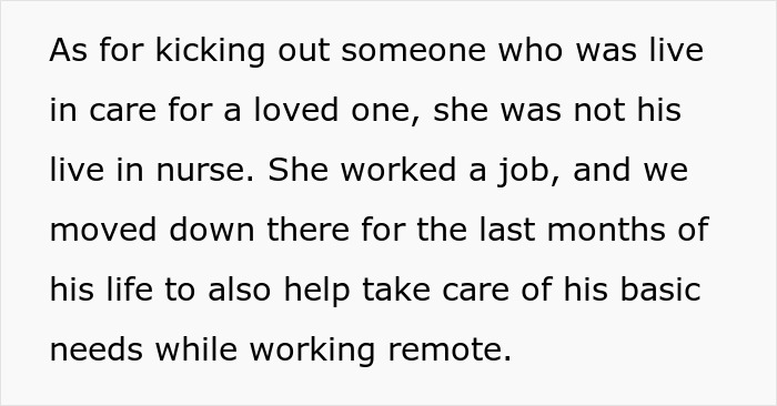 Text discussing family drama about a man inheriting dad&rsquo;s house where his aunt is living rent-free.