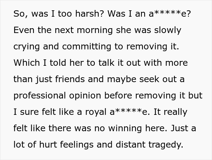 Text message showing a man explaining how a Titanic tattoo is ruining his friend's love life, causing her tears.