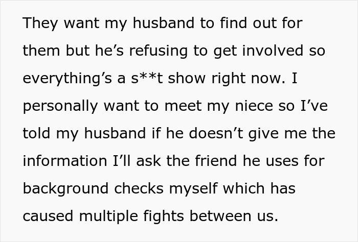 Alt text: Man might get divorced after nosy sister reveals secret kid, causing tension and fights within the family. Alt text: Man might get divorced after nosy sister reveals secret kid, causing tension and fights within the family.