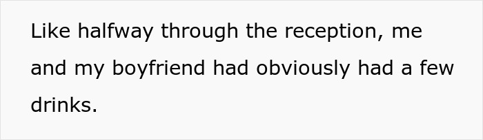 Text on white background stating a personal story about a boyfriend and public proposal at a wedding. - 5