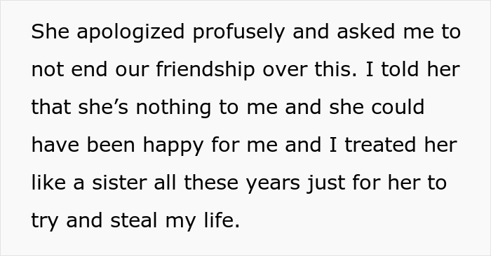 Text showing a woman shocked and wondering if her bestie is hiding an affair after forcefully kissing her husband.