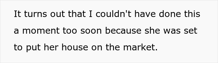 Text on white background reading It turns out that I couldn't have done this a moment too soon because she was set to put her house on the market. related to fiancee leaving cancer diagnosis partner. - 28