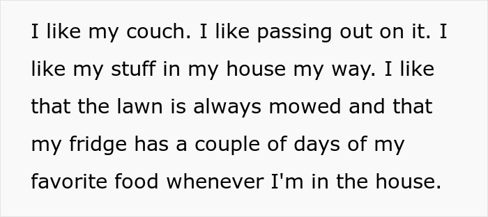 Man expressing his views on not being a landlord and refusing to give his home to sister and her family