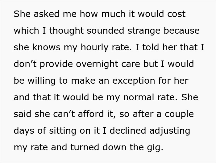 Nanny asked to work 20 hours overnight but offered pay for only 8, highlighting unfair childcare compensation issues. - 3