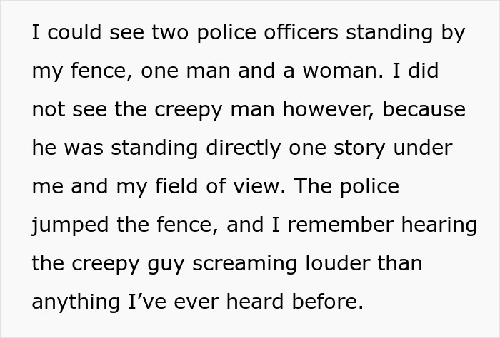 Man standing on patio with police officers nearby, displaying unsettling behavior associated with autism traits.