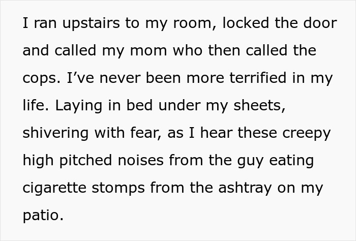 Alt text: Man on patio making creepy noises, creating fear and anxiety linked to autism sensory sensitivities.