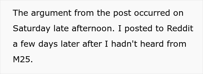 Text block showing a personal account of a woman rethinking her relationship after a red-flag argument with her boyfriend.