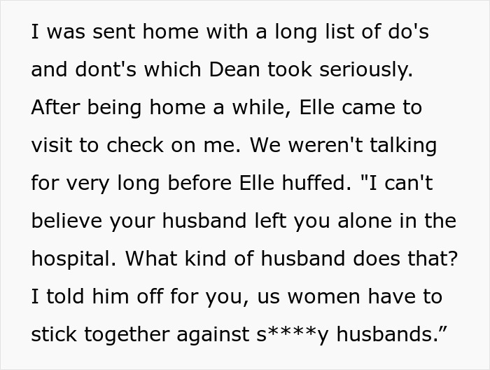 Text excerpt about pregnancy husband boundaries showing tension between friends discussing husband’s behavior during pregnancy. - 11