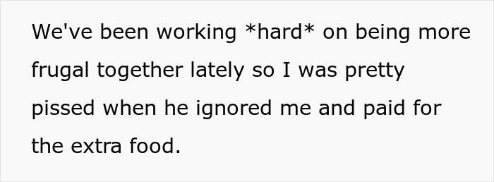 Text excerpt about a guy nagging his girlfriend to eat more after claiming she is starving, leading to their breakup.