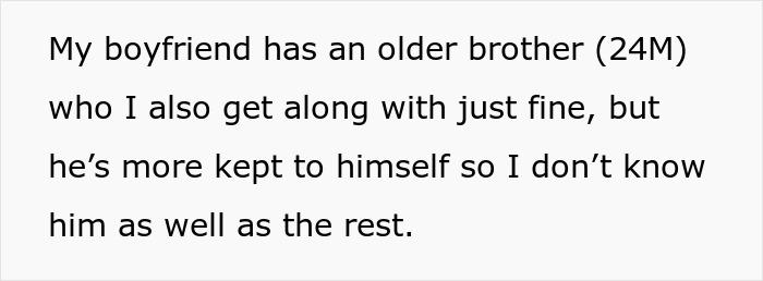 24YO man demands his brother dump longtime girlfriend as she makes his new girlfriend insecure in family conflict.