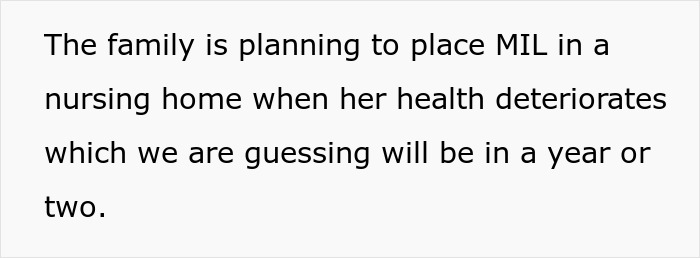 Family discussing plans to place mother-in-law in a nursing home as her health begins to deteriorate. - 14