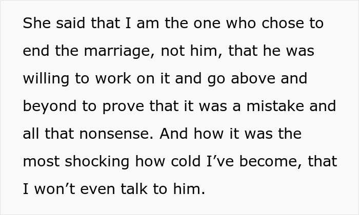 Text discussing a mother-in-law left shocked after being called out for teaching her son that cheating is acceptable.