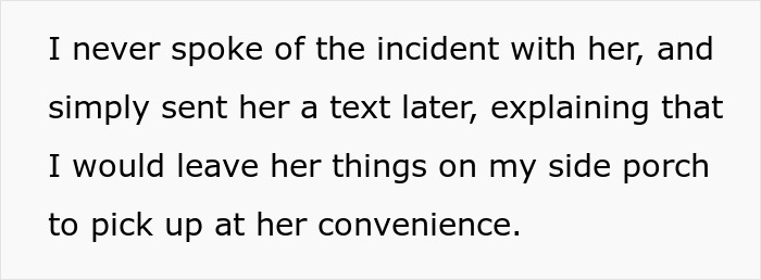 Text on a white background discussing leaving personal items on the side porch after a fiancee left following a cancer diagnosis. - 24
