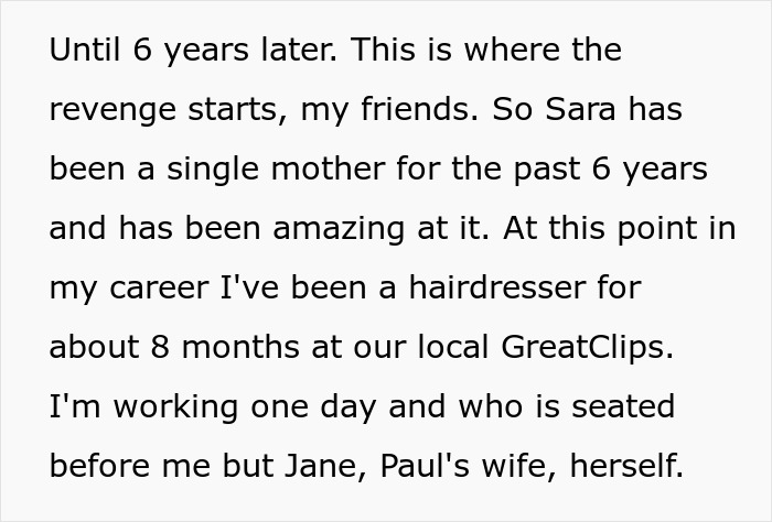 Text describing a revenge plot where a lady convinces his ex’s wife to unknowingly name their baby after her. - 25