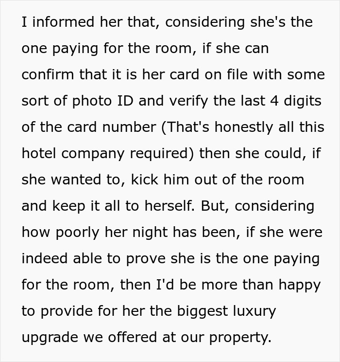 Hotel employee using her power to deal with a guest&rsquo;s cheating boyfriend and gold digger situation.
