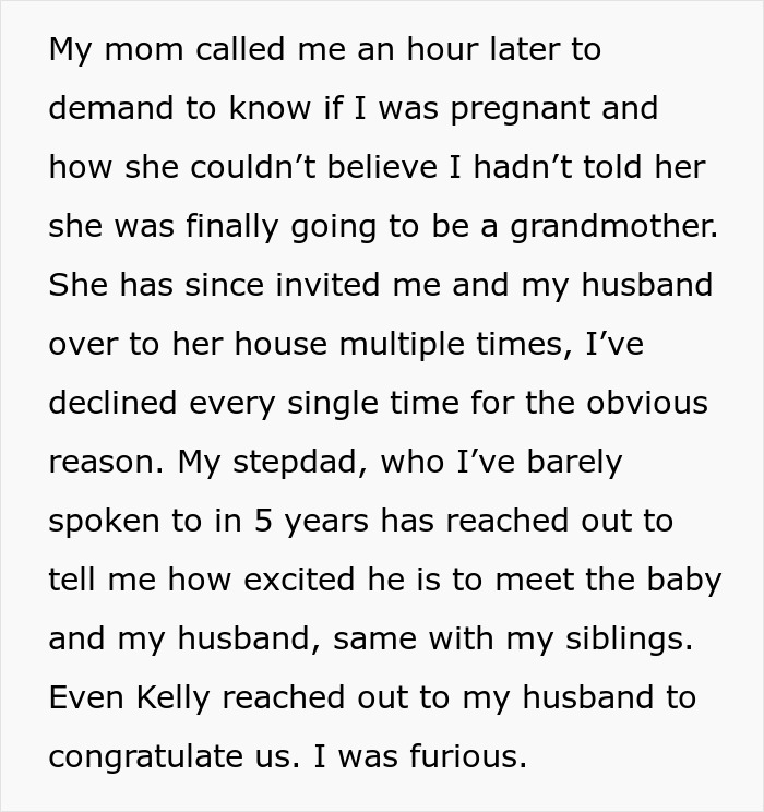 Text message describing family tension as woman refuses to reconnect after stepsister stole her fiancé in toxic family drama. - 16