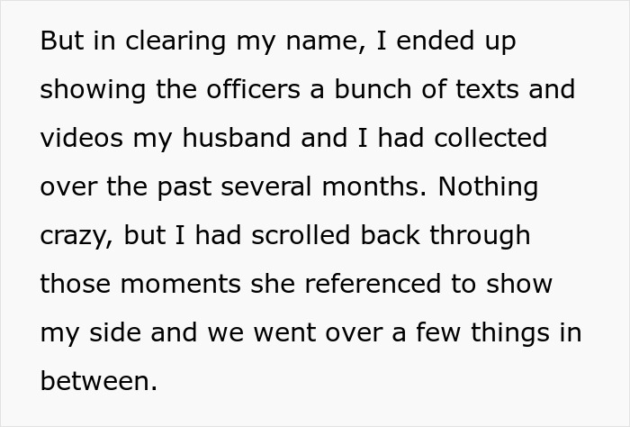 Text describing a co-parents misunderstanding escalating as CPS gets involved showing collected evidence and communication.
