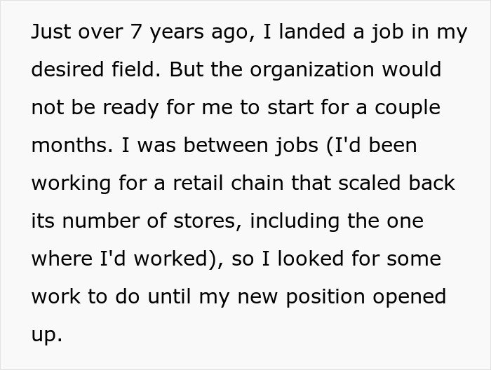 Text passage about landing a job and waiting during a hiring delay, highlighting an ableist manager’s refusal to accommodate disabled employee. Text passage about landing a job and waiting during a hiring delay, highlighting an ableist manager’s refusal to accommodate disabled employee.