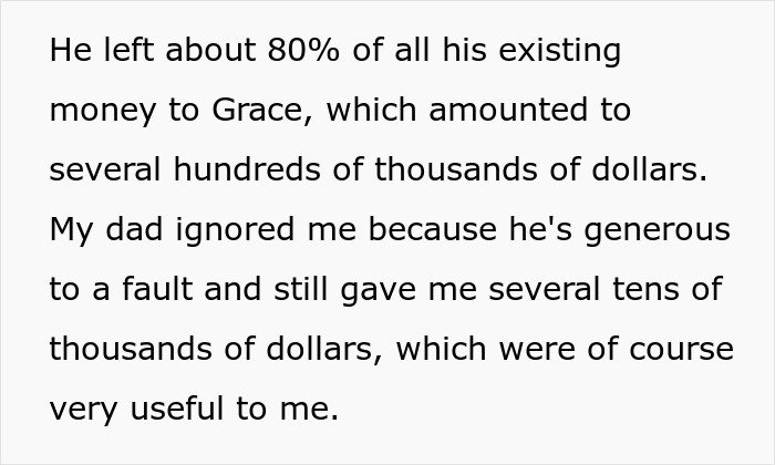 Text about a woman, money inheritance, and a harsh lesson involving a stepson related to gold digger behavior. - 22