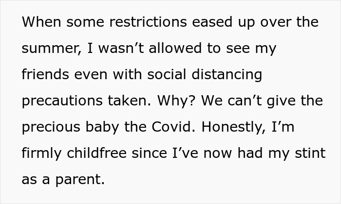 Text image showing a teen explaining refusal to be a live-in babysitter for parents due to Covid precautions. - 4