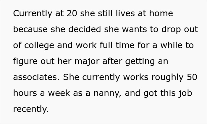 Young woman working 50 hours a week as a nanny balancing job and personal life challenges.