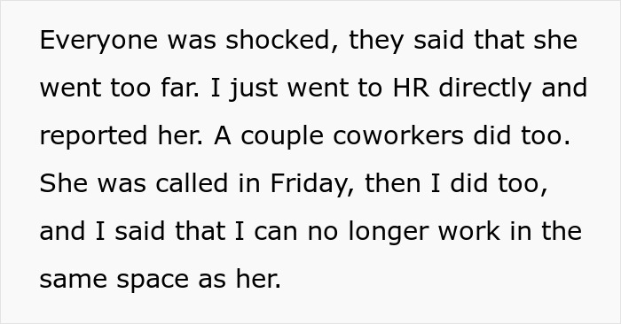 Text message describing a woman reporting a coworker for blatantly Islamophobic behavior at the workplace.
