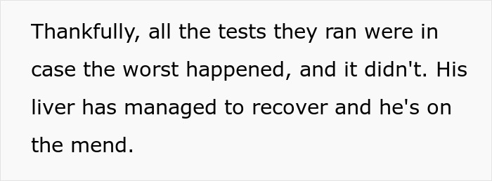 Text on image about medical tests and liver recovery, relating to dad ready to save his child's life and disheartening truth. - 9