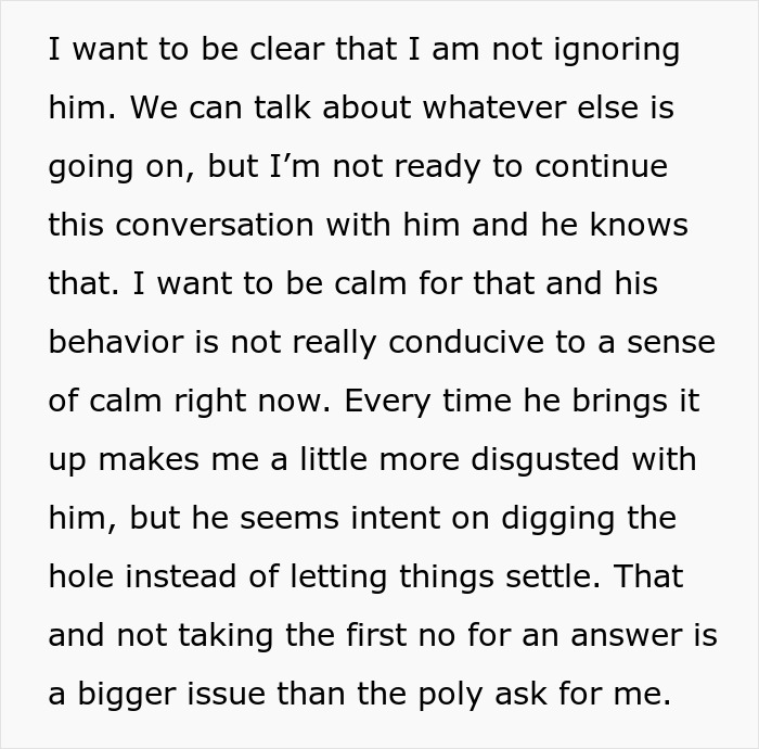Alt text: Woman heartbroken and upset after husband suggests trying polyamory one year into marriage, feeling disgusted and unsettled. - 15