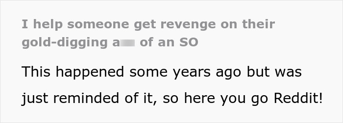 Hotel employee helps guest get revenge on cheating gold digger boyfriend using her power discreetly.