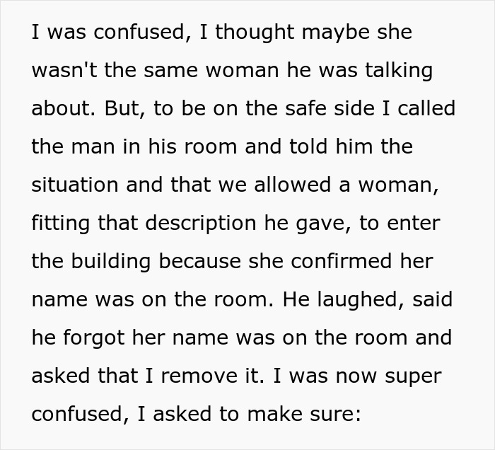 Hotel employee exposing cheating gold digger boyfriend&rsquo;s lies to protect guests and maintain hotel safety.