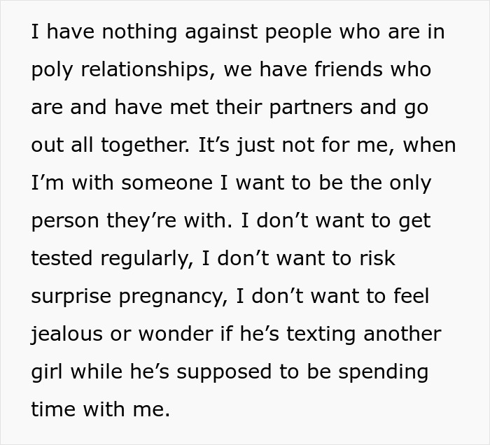 Text about experiences and feelings on poly relationships, addressing jealousy, pregnancy, and trust concerns. - 62