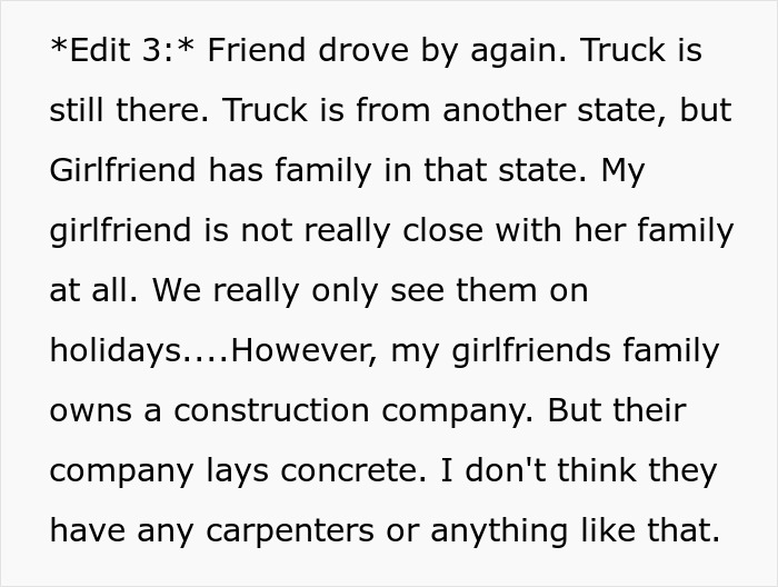 Text excerpt discussing a best friend seeing a girlfriend with another man and details about checking email.