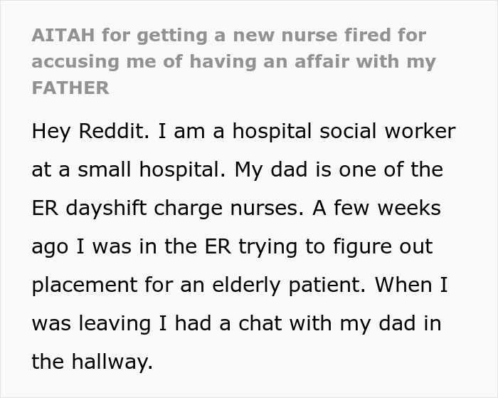 Social worker in hospital hallway discussing conflict involving a nurse and an ER dayshift charge nurse. Social worker in hospital hallway discussing conflict involving a nurse and an ER dayshift charge nurse.