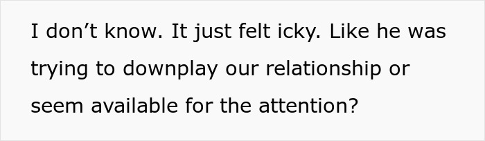 Text discussing discomfort in a man calling his girlfriend sister, highlighting feelings of downplaying the relationship.