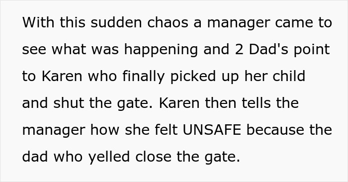 Manager intervenes as toddler Karen banned after chaotic gate incident involving upset parents and safety concerns. - 11