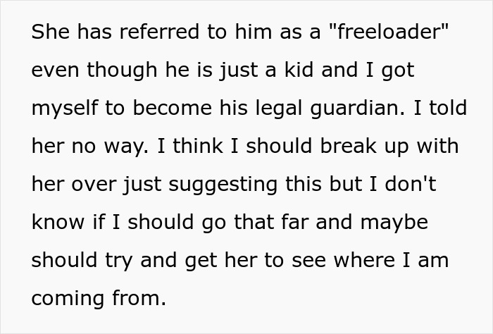 Text excerpt about teen labeled freeloader by brother’s girlfriend despite working two jobs and losing both parents.