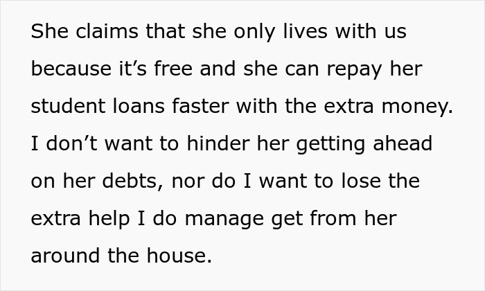 Text discussing a nanny working 50 hours a week with her sister demanding free babysitting on off days.