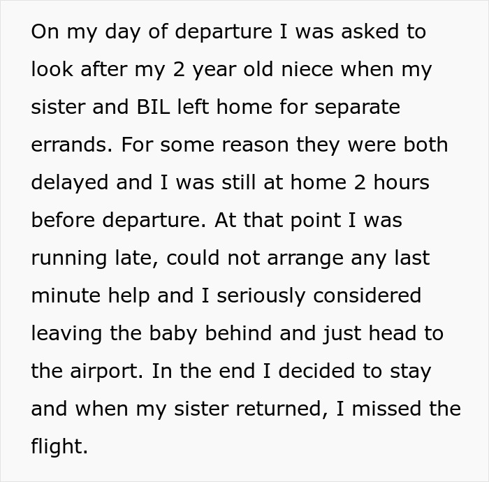 Woman misses flight babysitting niece, struggles with late parents and missed departure at the airport. - 3