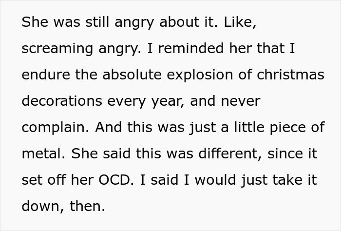 Text excerpt about roommate conflict over Jewish traditions triggering OCD, highlighting woman&rsquo;s emotional reaction and OCD struggles.
