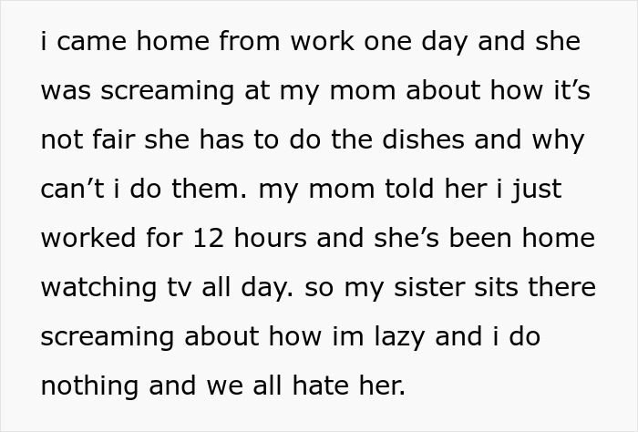 Text post describing sibling conflict where 18YO is frustrated with 13YO sister’s behavior and decides to move out. - 6