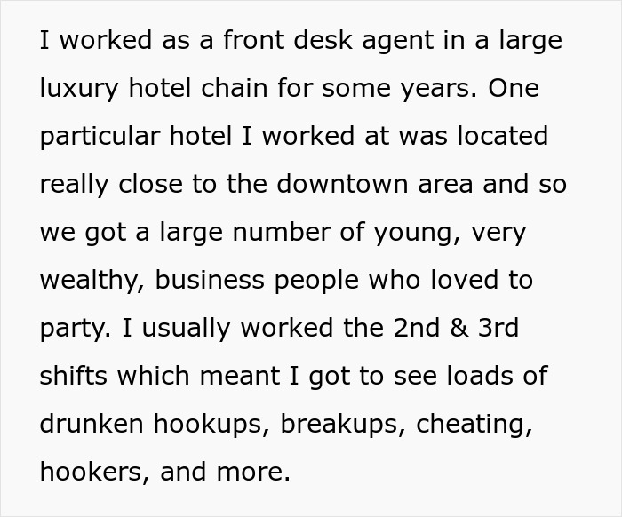 Front desk hotel employee uses her power to expose a guest&rsquo;s cheating gold digger boyfriend and make him suffer.