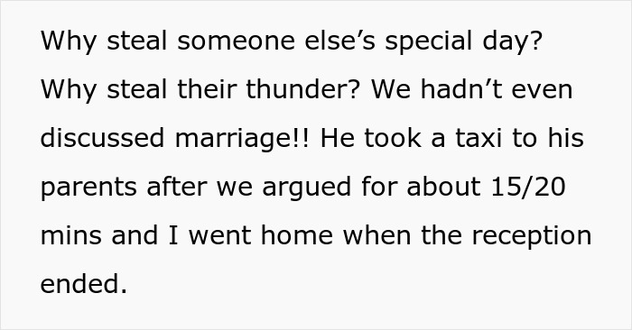 Man plans public proposal at wedding without asking, causing bride to cry and girlfriend to feel embarrassed. - 14
