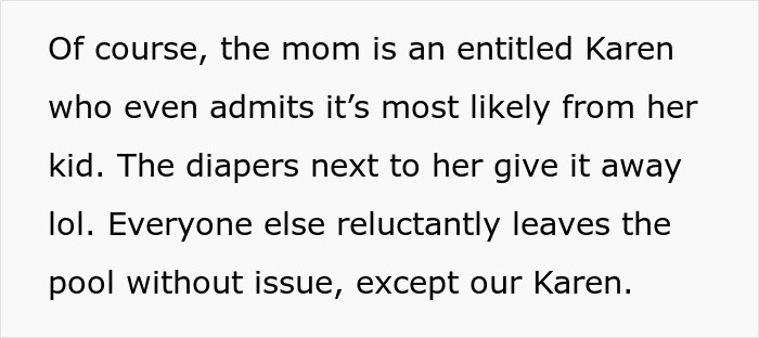 Entitled Karen at hotel pool with diapers nearby, causing a scene over suspected kid poop in the swimming area. - 10