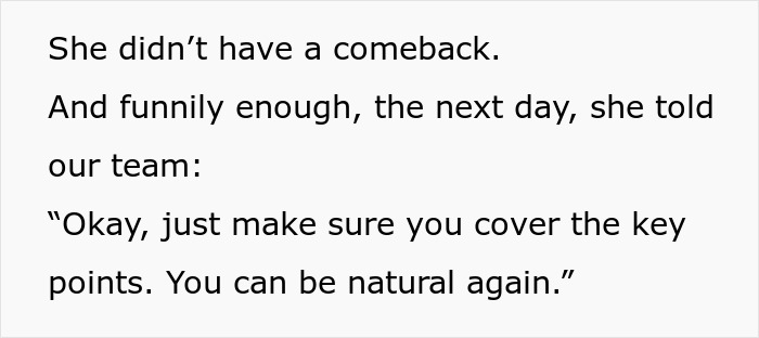 Text excerpt showing a supervisor&rsquo;s message to the team about sticking to the script and covering key points naturally.