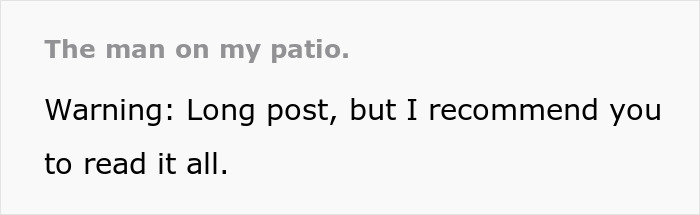 Man sitting on a patio, appearing contemplative, with a subtle eerie or creepy atmosphere surrounding the scene.