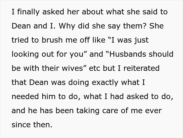 Text excerpt discussing boundaries between a pregnancy husband and mother-in-law during a family conflict. - 23