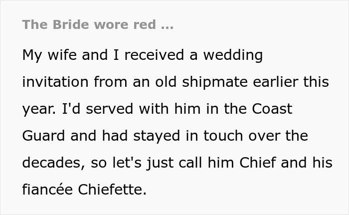 Bride outsmarts attention-seeking mom by choosing a red gown instead of white for her wedding day.