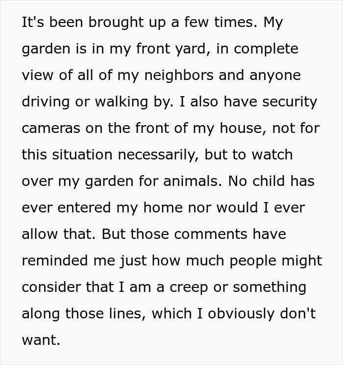 Man explaining reasons for banning children from his property due to entitled parent and concerns about garden and security. - 10